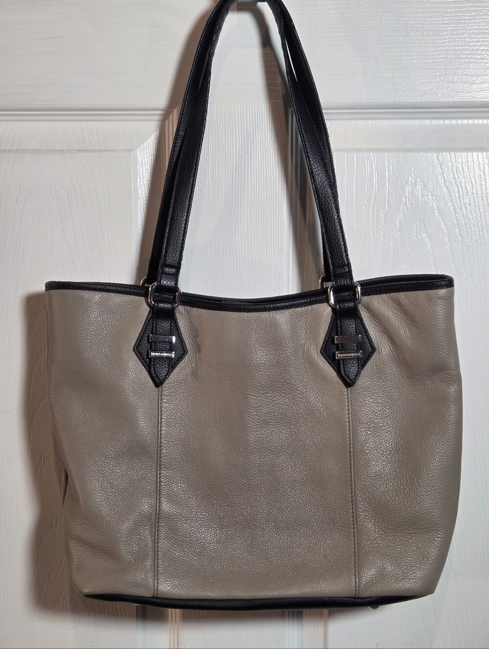 Tignanello Two-Tone Genuine Pebbled Leather Tote Bag
